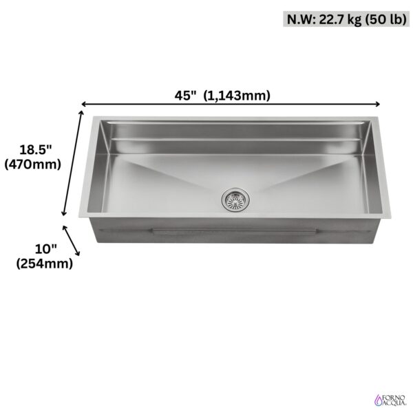 FORNO ACQUA 45 in. Undermount 3-Level Workstation MultiSINK with Custom-Fit Accessories