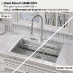 FORNO ACQUA 33 in. Drop-In/Undermount MultiSINK Workstation Sink with Waterfall Faucet & Glass Rinser