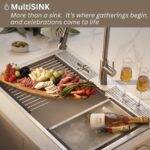 FORNO ACQUA MultiSINK kit with Integrated Waterfall Rinsing and Glass Washing Station. Includes Chef Faucet and Accessories.