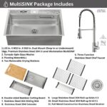 FORNO ACQUA MultiSINK kit with Integrated Waterfall Rinsing and Glass Washing Station. Includes Chef Faucet and Accessories.