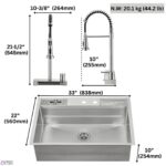 FORNO ACQUA 33 in. Drop-In/Undermount 3-Level MultiSINK Workstation Sink with Waterfall Faucet & Glass Rinser