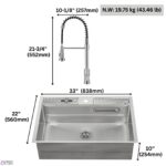 FORNO ACQUA MultiSINK kit with Integrated Waterfall Rinsing and Glass Washing Station. Includes Chef Faucet and Accessories.