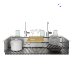 FORNO ACQUA 45 in. Undermount 3-Level Workstation MultiSINK with Custom-Fit Accessories