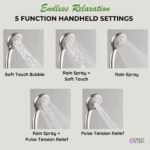 Forno Acqua AcquaFALL Shower, Brushed Nickel Finish, Overhead Rainfall Shower, 7 Way Diverter, Handheld Shower Head, Body Jets, 1.8 GPM Flow Rate