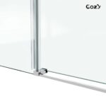 Cozy 44"-49"W x 76"H Frameless Single Sliding Shower Door, 3/8" Tempered Glass