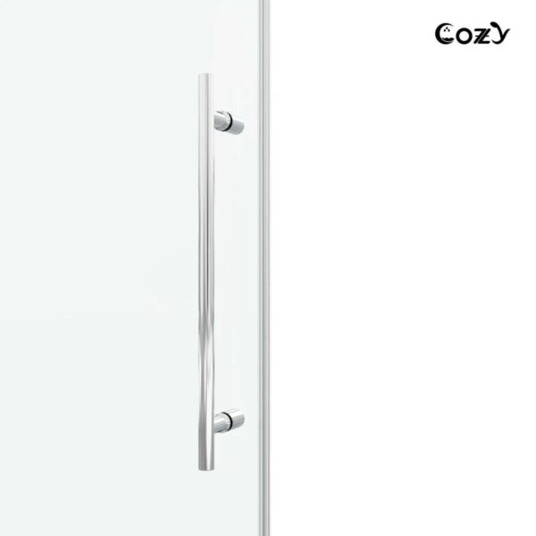 Cozy 44"-49"W x 76"H Frameless Single Sliding Shower Door, 3/8" Tempered Glass