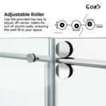 Cozy 44"-49"W x 76"H Frameless Single Sliding Shower Door, 3/8" Tempered Glass