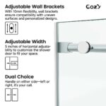 Cozy 44"-49"W x 76"H Frameless Single Sliding Shower Door, 3/8" Tempered Glass