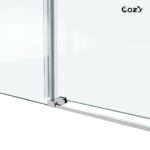 Cozy 50"-55"W x 76"H Frameless Single Sliding Shower Door, 3/8" Tempered Glass