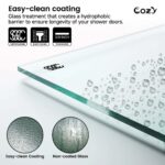 Cozy 50"-55"W x 76"H Frameless Single Sliding Shower Door, 3/8" Tempered Glass