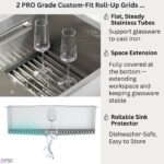 FORNO ACQUA 33 in. Drop-In/Undermount 50/50 Double Bowl Stainless Steel Sink with Faucet & Waterfall