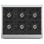 Forno Capriasca 36-Inch Gas Range, Stainless Steel, 6 Brass Burners, 120,000 BTU, Convection Oven, Energy Efficient