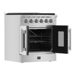 Forno Galiano 30-Inch Freestanding French Door Gas Range, 5 Burners, Convection Oven, Energy Efficient