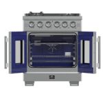 Forno Capriasca 30-Inch Freestanding French Door Gas Range, 4 Burners, Convection Oven, Energy Efficient