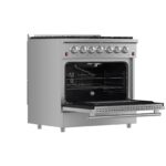 Forno Galiano 36-Inch Freestanding Gas Range, Stainless Steel, 6 Burners, Energy Efficient