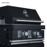 Forno All’Aperto 99,600 BTU Outdoor Kitchen, 5 Burners, Infrared Burners, Side Burner, Black Sintered Stone Countertops, Gas Pizza Oven, Sink Module, Bar & Beverage Center
