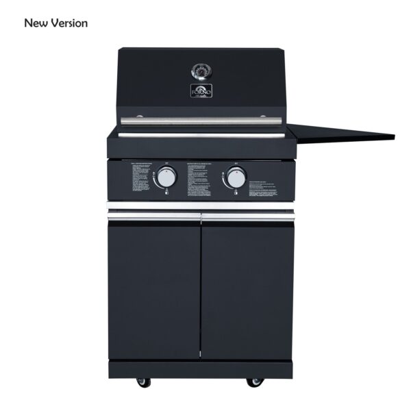 Forno All’Aperto 99,600 BTU Outdoor Kitchen, 5 Burners, Infrared Burners, Side Burner, Black Sintered Stone Countertops, Gas Pizza Oven, Sink Module, Bar & Beverage Center