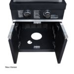 Forno All’Aperto 99,600 BTU Outdoor Kitchen, 5 Burners, Infrared Burners, Side Burner, Black Sintered Stone Countertops, Gas Pizza Oven, Sink Module, Bar & Beverage Center