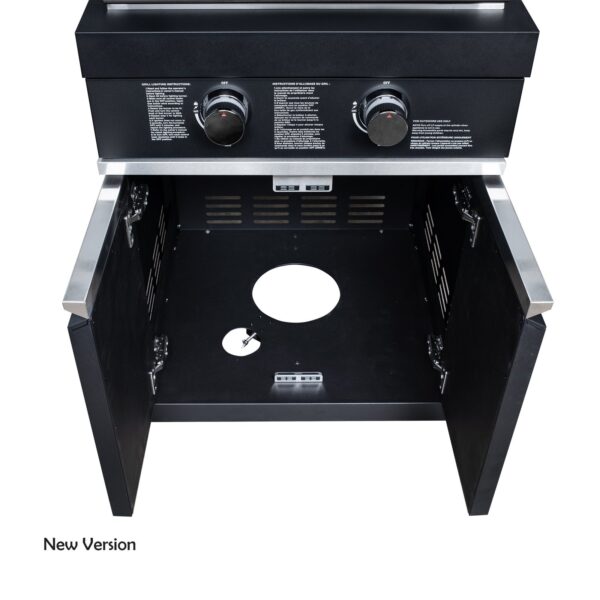 Forno All’Aperto 99,600 BTU Outdoor Kitchen, 5 Burners, Infrared Burners, Side Burner, Black Sintered Stone Countertops, Gas Pizza Oven, Sink Module, Bar & Beverage Center