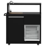Forno All’Aperto 62,600 BTU BBQ, 3 Stainless Steel Burners, Infrared Burners, Sink Module, Black Sintered Stone Countertops, Bar and Beverage Center