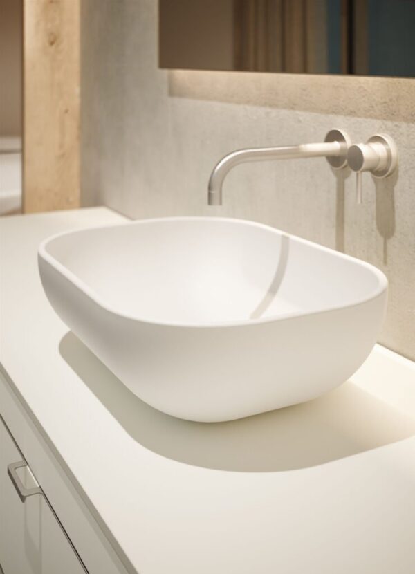 Royo Block Countertop Washbasin - White