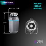 FORNO ACQUA BrightDIAMOND Black Onyx 1HP Super Quiet Garbage Disposal Corded with Motion Sensor Cabinet Light & Pre-Wired Air Switch