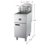 Forno Commerciale Natural Gas Deep Fryer, 4 Burners 120,000 BTU, 50 lbs Oil Capacity