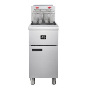 Forno Commerciale Natural Gas Deep Fryer, 4 Burners 120,000 BTU, 50 lbs Oil Capacity
