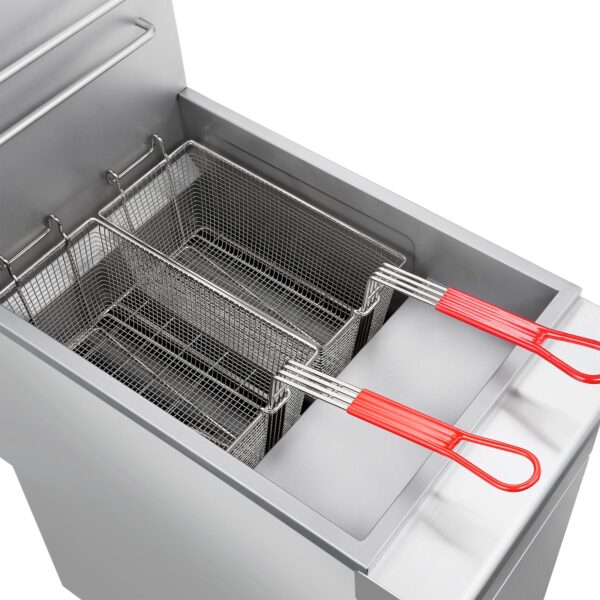 Forno Commerciale Propane Gas Deep Fryer, 4 Burners 120,000 BTU, 50 lbs Oil Capacity, Millivolt Control