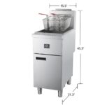 Forno Commerciale Propane Gas Deep Fryer, 3 Burners 90,000 BTU, 40 lbs Oil Capacity