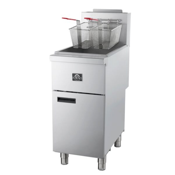 Forno Commerciale Propane Gas Deep Fryer, 3 Burners 90,000 BTU, 40 lbs Oil Capacity