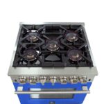 Forno Capriasca 30-Inch Freestanding Dual Fuel Range, 4 Burners, True Convection Oven, Blue Door