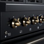 Forno Antico 36-inch Dual Fuel Range, Black and Antique Brass, 6 Burners, 4.5 cu.ft. Convection Oven
