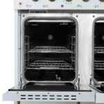 Forno Antico 48-Inch Dual Fuel Range, White with Antique Brass Finish, 8 Burners, 94,000 BTU, 5.5 cu.ft. Double Ovens & Griddle
