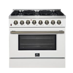 Forno Galiano 36" Freestanding Dual Fuel Range in White