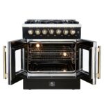 Forno Galiano 30-inch Freestanding French Door Dual Fuel Range Black