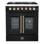 Forno Galiano 30-inch Freestanding French Door Dual Fuel Range Black