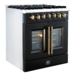 Forno Galiano 30-inch Freestanding French Door Dual Fuel Range Black