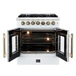 Forno Galiano 30-inch Freestanding French Door Dual Fuel Range White