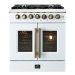 Forno Galiano 30-inch Freestanding French Door Dual Fuel Range White