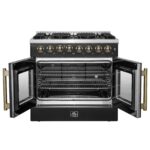 Forno Galiano 36-inch Freestanding French Door Dual Fuel Range Black