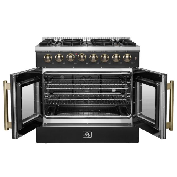 Forno Galiano 36-inch Freestanding French Door Dual Fuel Range Black