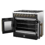 Forno Galiano 36-inch Freestanding French Door Dual Fuel Range Black
