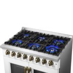 Forno Galiano 36-inch Freestanding French Door Dual Fuel Range White