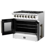Forno Galiano 36-inch Freestanding French Door Dual Fuel Range White