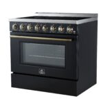 Forno Paolo 36 Inch Black Freestanding Electric Range, Stainless Steel, 5.44 cu.ft
