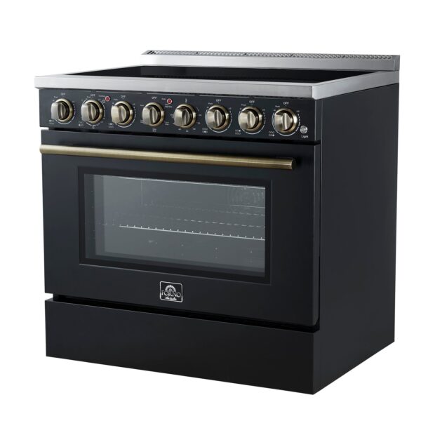 Forno Paolo 36 Inch Black Freestanding Electric Range, Stainless Steel, 5.44 cu.ft