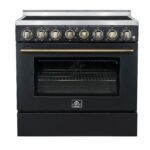 Forno Paolo 36 Inch Black Freestanding Electric Range, Stainless Steel, 5.44 cu.ft