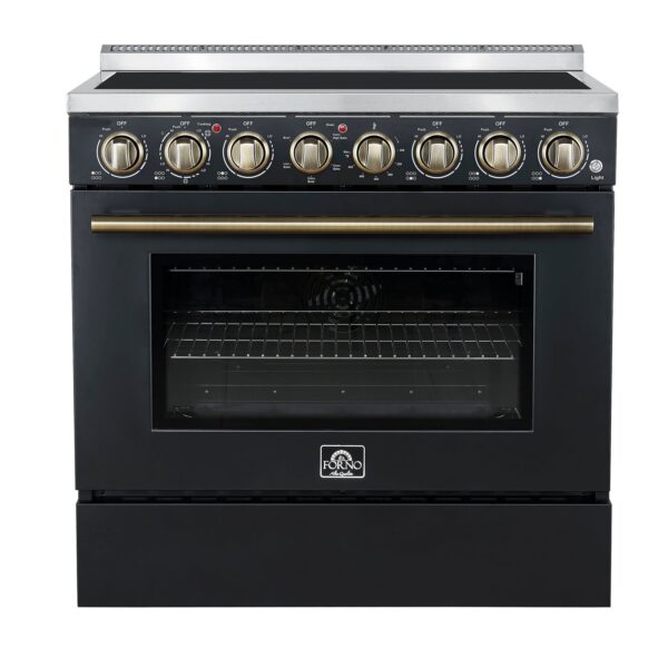 Forno Paolo 36 Inch Black Freestanding Electric Range, Stainless Steel, 5.44 cu.ft