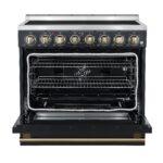 Forno Paolo 36 Inch Black Freestanding Electric Range, Stainless Steel, 5.44 cu.ft